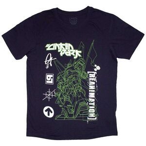 Linkin Park Unisex Adult Reanimation Robot Sketch T-Shirt / Navy Blue